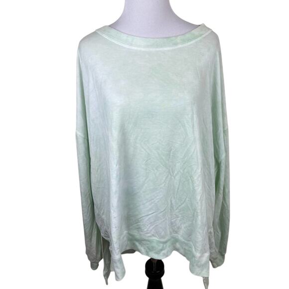 Found Nordstrom Mint Green Tie Dye Pullover Thin Sweater Long Sleeve L Large New - Picture 2 of 7